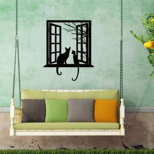 Новое окно, кошка, трафарет для резки металла, DIY альбом, ремесло, тиснение, скрапбукинг