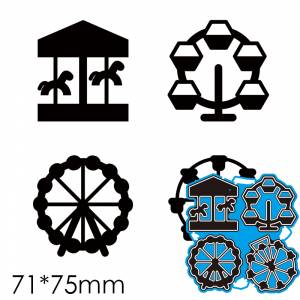 Металлические пресс-формы колесо обозрения карусель Сделай Сам скрап-бронирование фотоальбом тиснение бумажные карты 71*75 мм