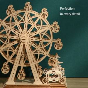 Вращающееся 3D вращающееся колесо обозрения в сборе, игрушка колесо обозрения, строительный блок, декор комнаты