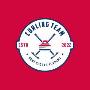Керлинг спорт логотип шаблон дизайна