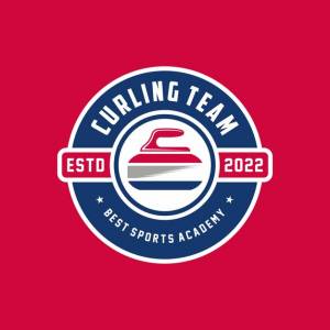Керлинг спорт логотип шаблон дизайна