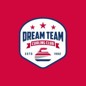 Керлинг спорт логотип шаблон дизайна