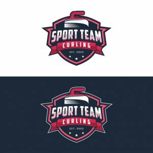 иллюстрация логотипа игры в керлинг логотип спортивной команды по керлингу керлинг с камнем