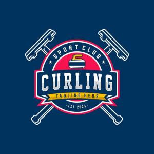иллюстрация логотипа керлинга логотип спортивной команды по керлингу керлинг с камнем
