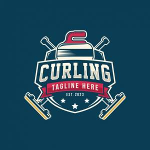 иллюстрация логотипа керлинга логотип спортивной команды по керлингу керлинг с камнем