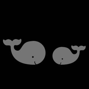 Трафарет Киты на волнах