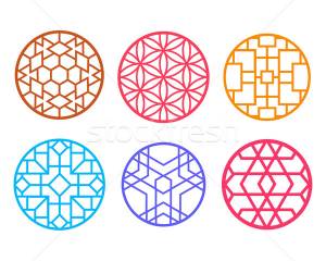 геометрический · китайский · шаблон · вектора · стены