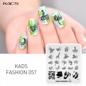 KADS штамп для ногтей, модный 057, геометрический узор, Жираф, Кит, бабочка, шаблон изображения, модный дизайн, штамп для дизайна ногтей «сделай сам»