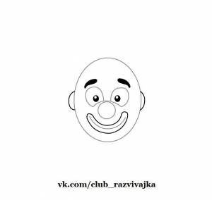 Аппликация клоуна из цветной бумаги с шаблонами
