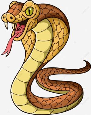мультфильм королевская кобра змея на белом фоне PNG , удар, мультфильм, жестокие PNG картинки и пнг рисунок для й загрузки