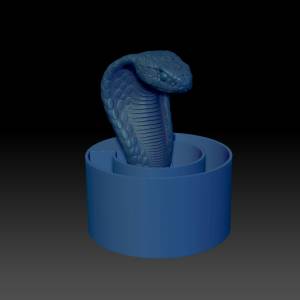 Файл 3D Хранение с мотивом головы королевской кобры для ручек и других практичных предметов 3 части
