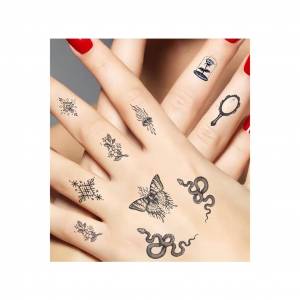 Змея, бабочка, цветок, луна, звезда, мини-формы, временная татуировка