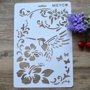 DIY Craft Колибри Многослойные Трафареты Альбом Штамповка Рисунок Шаблон Инструмент
