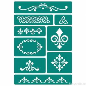 Трафарет клеевой многоразовый Fleur de lis 2