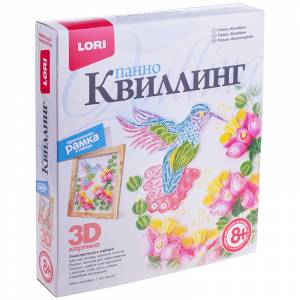Квиллинг-панно 3D Колибри, с рамкойная коробка LIКвл-017