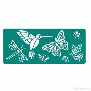 Трафарет клеевой многоразовый Птицы и насекомые