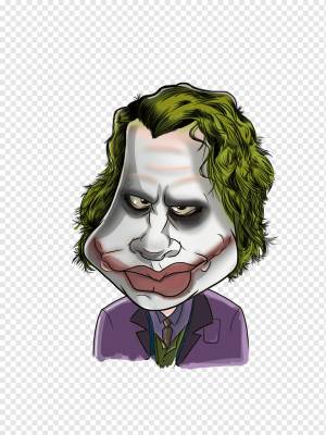 Джокер Хит Леджер Карикатура Мультфильм, Джокер, лицо, герои, голова png