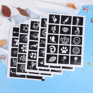 С изображением героев из мультфильмов, 1 штука, тату трафарет аэрография блеск тату трафарет женские девочки; дети трафарет для рисования милый маленький обувь с украшениями в виде цветков и бабочек