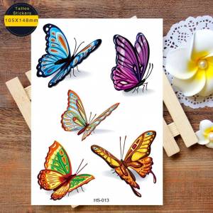 Временные татуировки для детей водостойкие с блёстками Бабочки большие
