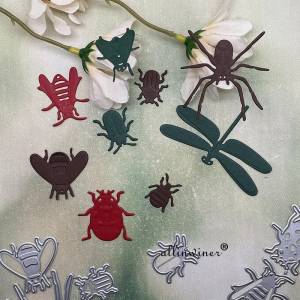 Различные украшения в виде насекомых, металлические трафареты для высечки, высечка для «сделай сам», скрапбукинг, альбомная бумага, тиснение