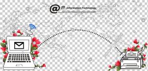 Иллюстрация компьютера принтера, соединение компьютера и принтера, шаблон, компьютерная сеть, электроника png