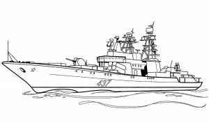 Раскраска Военный Корабль