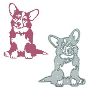 Рисунок щенка корги собаки, металлическая резка, фотоальбом ручной работы, украшение, бумага, перфоратор, трафареты