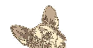 Раскраска для детей Корги, векторный макет для лазерной резки и шаблоны для печати