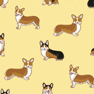 перкаль 150 см набивной арт 140 тейково рис 64013 вид 4 корги на желтом в интернет-магазине по невысокой цене