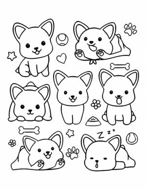 Раскраски щенок корги