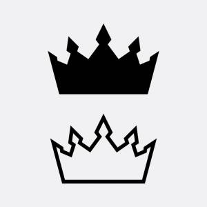 Логотип короны и дизайн логотипа королевы короля шаблон векторной иллюстрации