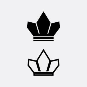 Логотип короны и дизайн логотипа королевы короля шаблон векторной иллюстрации