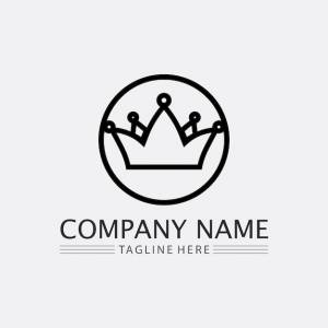 Логотип короны и дизайн логотипа королевы короля шаблон векторной иллюстрации