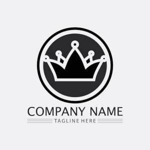Логотип короны и дизайн логотипа королевы короля шаблон векторной иллюстрации