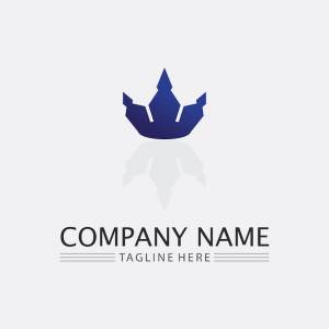 Логотип короны и дизайн логотипа королевы короля шаблон векторной иллюстрации