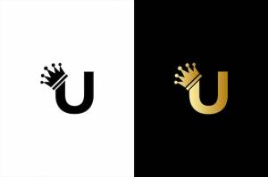 Начальная буква u логотип короны король королевский бренд дизайн логотипа компании вектор шаблон
