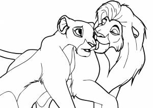 Раскраска Муфаса и Сараби