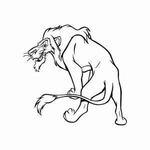 Раскраски король лев шрам