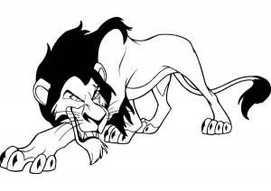 Раскраски король лев зира и шрам