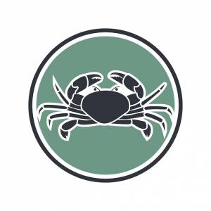 иллюстрация силуэт краба шаблон дизайна логотипа для ресторана