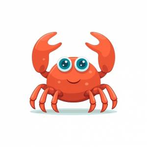Симпатичная векторная иллюстрация краба