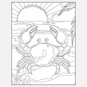 Раскраски крабовые животные океана для печати для детей