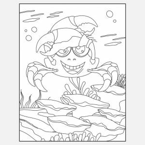 Распечатать раскраски морские животные крабы для детей