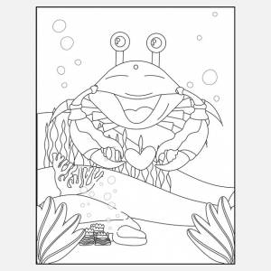 Распечатать раскраски морские животные крабы для детей