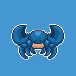 Шаблон логотипа талисмана синего краба