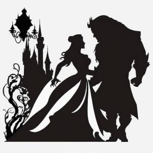 Силуэт красавицы и чудовища из красавицы и чудовища