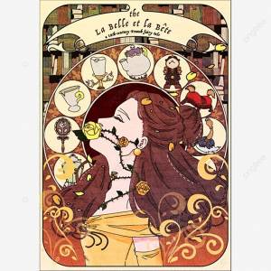 Красавица и чудовище Открытка принцессы Белль в стиле модерн PNG , Дисней, принцесса, карта PNG картинки и пнг PSD рисунок для й загрузки