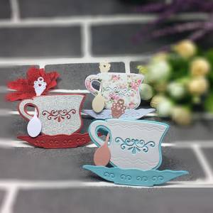 Винтажная чайная чашка, ложка, металлический трафарет, сделай сам, альбом для скрапбукинга, альбом, трафарет