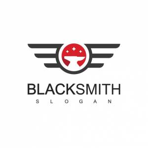Шаблон дизайна логотипа кузнеца с иллюстрацией значка наковальни