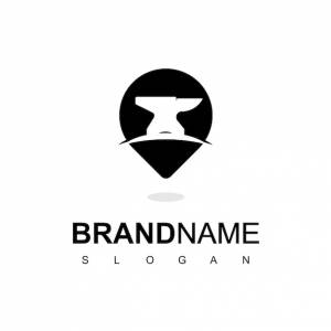 Шаблон дизайна логотипа место кузнеца